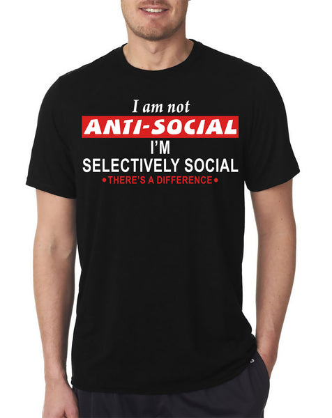 9 Crowns Tees Men's I'm Not Antisocial Sarcastic Funny T-Shirt