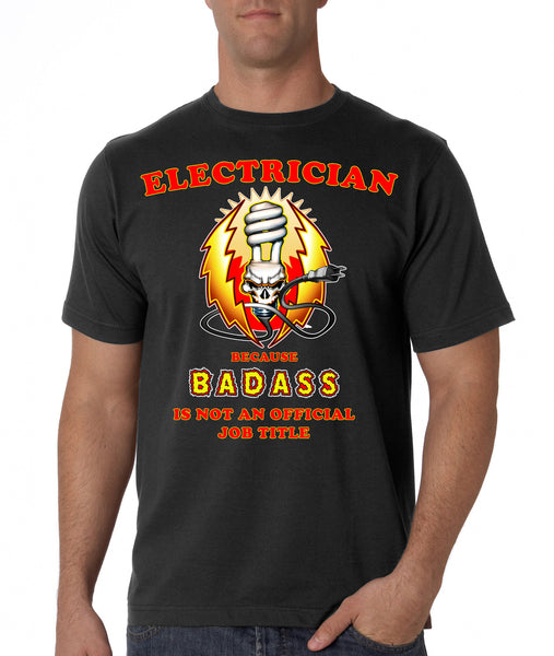 9 Crowns Tees Men's Badass Electrician Sarcastic Funny T-Shirt