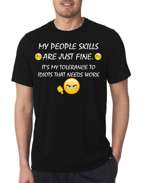 9 Crowns Tees Men's My People Skills are fine Sarcastic Funny T-Shirt